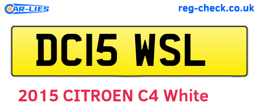 DC15WSL are the vehicle registration plates.