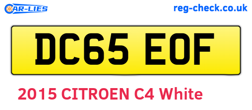DC65EOF are the vehicle registration plates.