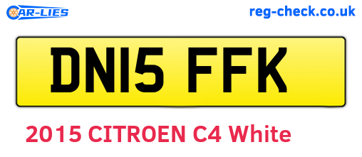 DN15FFK are the vehicle registration plates.