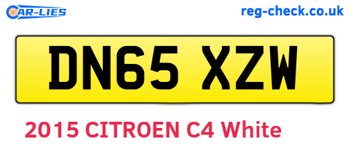 DN65XZW are the vehicle registration plates.