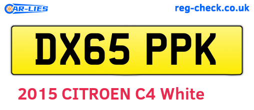DX65PPK are the vehicle registration plates.