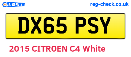 DX65PSY are the vehicle registration plates.