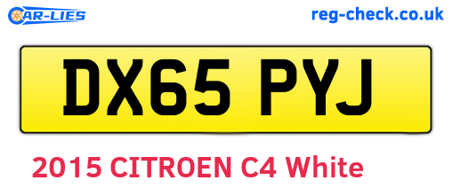 DX65PYJ are the vehicle registration plates.