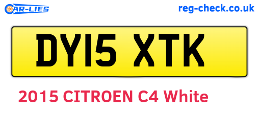 DY15XTK are the vehicle registration plates.