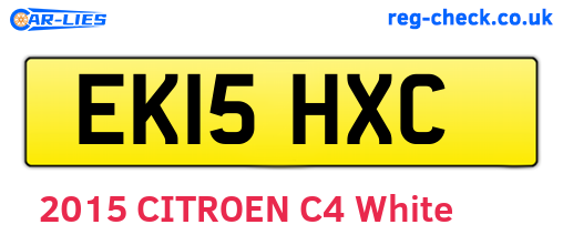 EK15HXC are the vehicle registration plates.