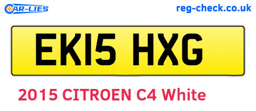 EK15HXG are the vehicle registration plates.