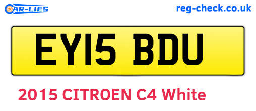 EY15BDU are the vehicle registration plates.