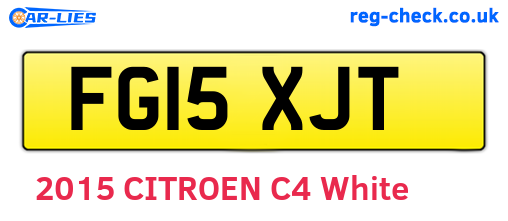 FG15XJT are the vehicle registration plates.