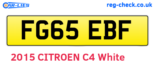 FG65EBF are the vehicle registration plates.