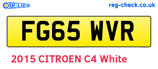 FG65WVR are the vehicle registration plates.