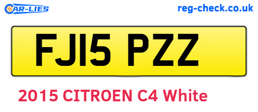 FJ15PZZ are the vehicle registration plates.