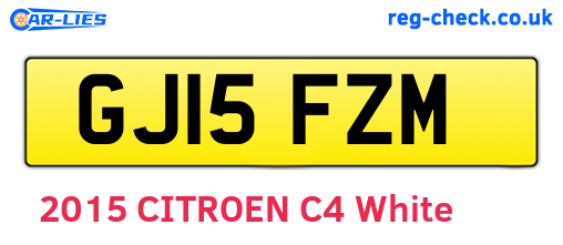 GJ15FZM are the vehicle registration plates.