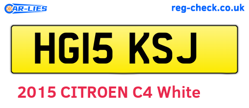 HG15KSJ are the vehicle registration plates.