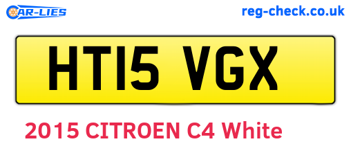 HT15VGX are the vehicle registration plates.