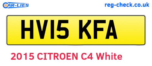 HV15KFA are the vehicle registration plates.