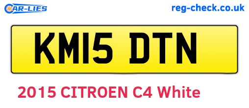 KM15DTN are the vehicle registration plates.
