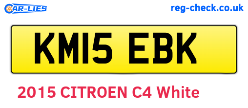 KM15EBK are the vehicle registration plates.