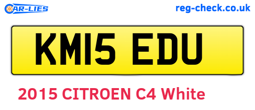KM15EDU are the vehicle registration plates.