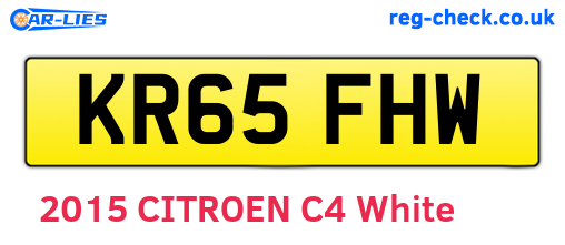 KR65FHW are the vehicle registration plates.