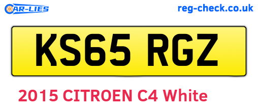 KS65RGZ are the vehicle registration plates.
