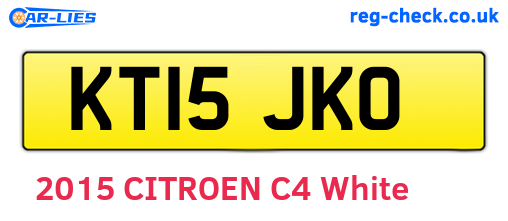 KT15JKO are the vehicle registration plates.