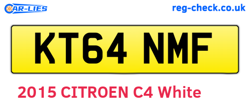 KT64NMF are the vehicle registration plates.