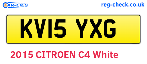 KV15YXG are the vehicle registration plates.