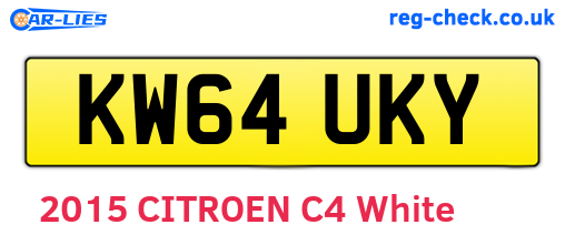 KW64UKY are the vehicle registration plates.