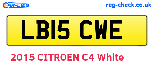 LB15CWE are the vehicle registration plates.