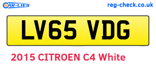 LV65VDG are the vehicle registration plates.