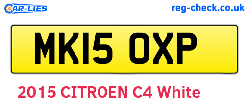 MK15OXP are the vehicle registration plates.