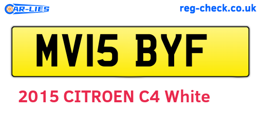 MV15BYF are the vehicle registration plates.