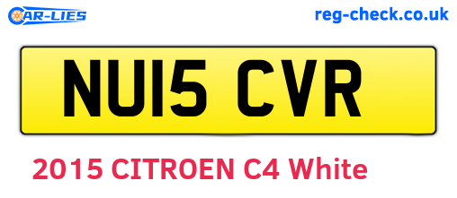 NU15CVR are the vehicle registration plates.