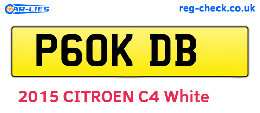 P60KDB are the vehicle registration plates.