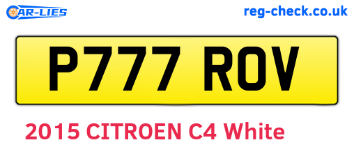 P777ROV are the vehicle registration plates.