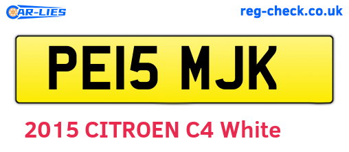 PE15MJK are the vehicle registration plates.