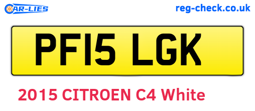 PF15LGK are the vehicle registration plates.