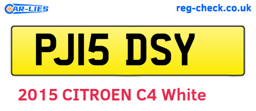PJ15DSY are the vehicle registration plates.