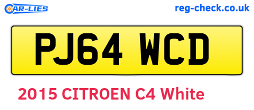 PJ64WCD are the vehicle registration plates.