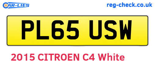 PL65USW are the vehicle registration plates.