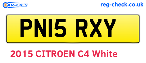 PN15RXY are the vehicle registration plates.