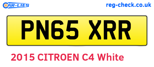 PN65XRR are the vehicle registration plates.