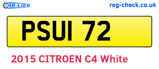 PSU172 are the vehicle registration plates.