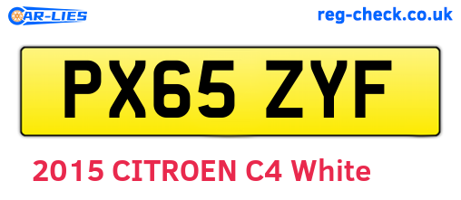 PX65ZYF are the vehicle registration plates.