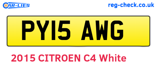 PY15AWG are the vehicle registration plates.