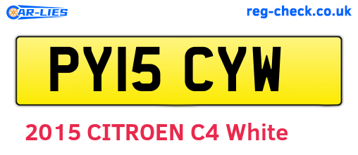 PY15CYW are the vehicle registration plates.