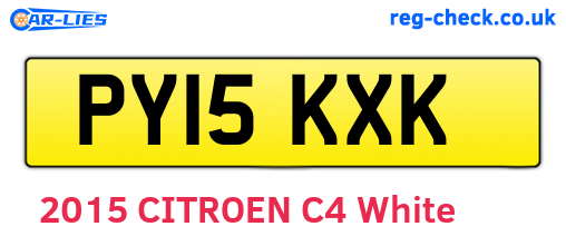PY15KXK are the vehicle registration plates.