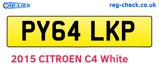 PY64LKP are the vehicle registration plates.