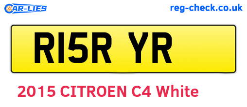 R15RYR are the vehicle registration plates.