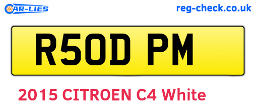 R50DPM are the vehicle registration plates.